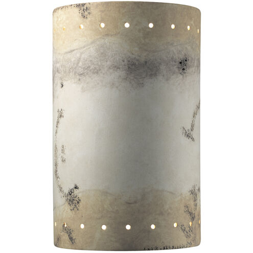 Ambiance Cylinder LED 7.75 inch Greco Travertine ADA Wall Sconce Wall Light, Large