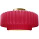 Radiance Collection - Pleated Tier LED 14.5 inch Cerise and Brushed Brass Semi-Flush Ceiling Light in Dedicated LED, 14.5W x 7.25H, Form+Finish+Function