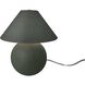 Portable 12 inch 120.00 watt Pewter Green and Brushed Brass Portable Lamp Portable Light