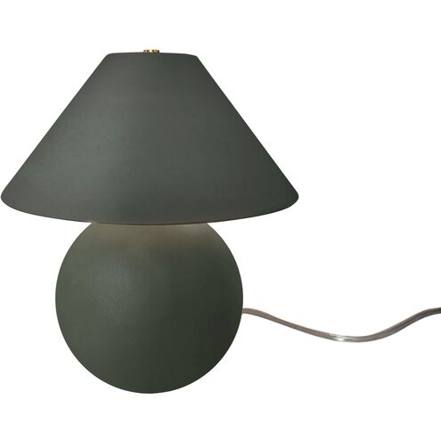 Portable 12 inch 120.00 watt Pewter Green and Brushed Brass Portable Lamp Portable Light