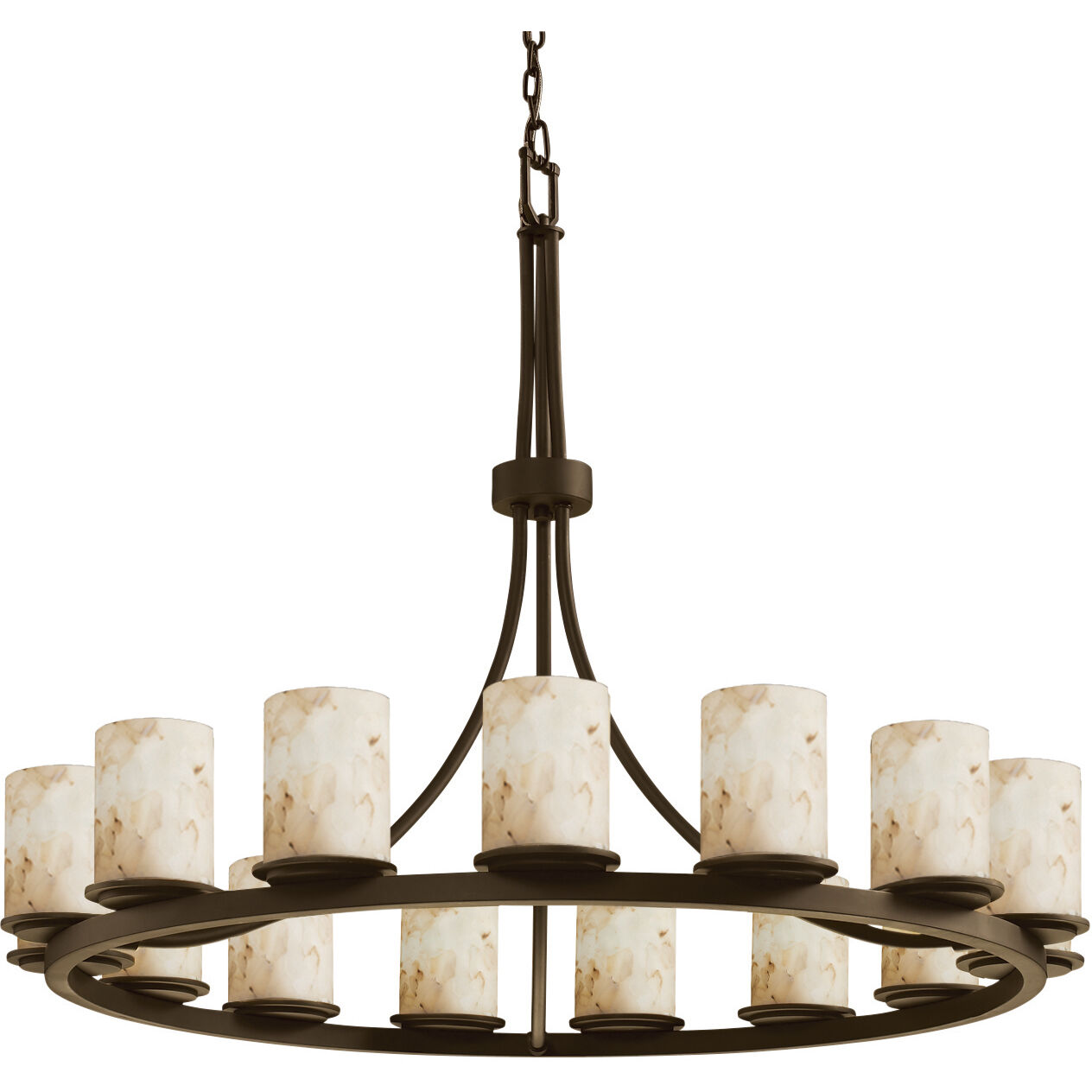 Alabaster Rocks LED 42 inch Dark Bronze Chandelier Ceiling Light in 10500 Lm LED, Dakota