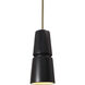 Radiance Collection LED 6 inch Real Rust with Matte Black Pendant Ceiling Light
