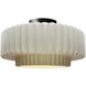 Radiance Collection - Pleated Tier LED 16.5 inch Matte White and Matte Black Semi-Flush Ceiling Light in Dedicated LED, 16.5W x 8H, Form+Finish+Function