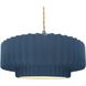 Radiance Collection - Pleated Tier Pendant Ceiling Light in Brushed Nickel, Replaceable Bulb, Beige Twist Cord, Midnight Sky, 16.25W x 6H, Form+Finish+Function
