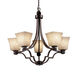 Fusion 5 Light 28 inch Brushed Nickel Chandelier Ceiling Light in Oval, Incandescent, Ribbon Fusion
