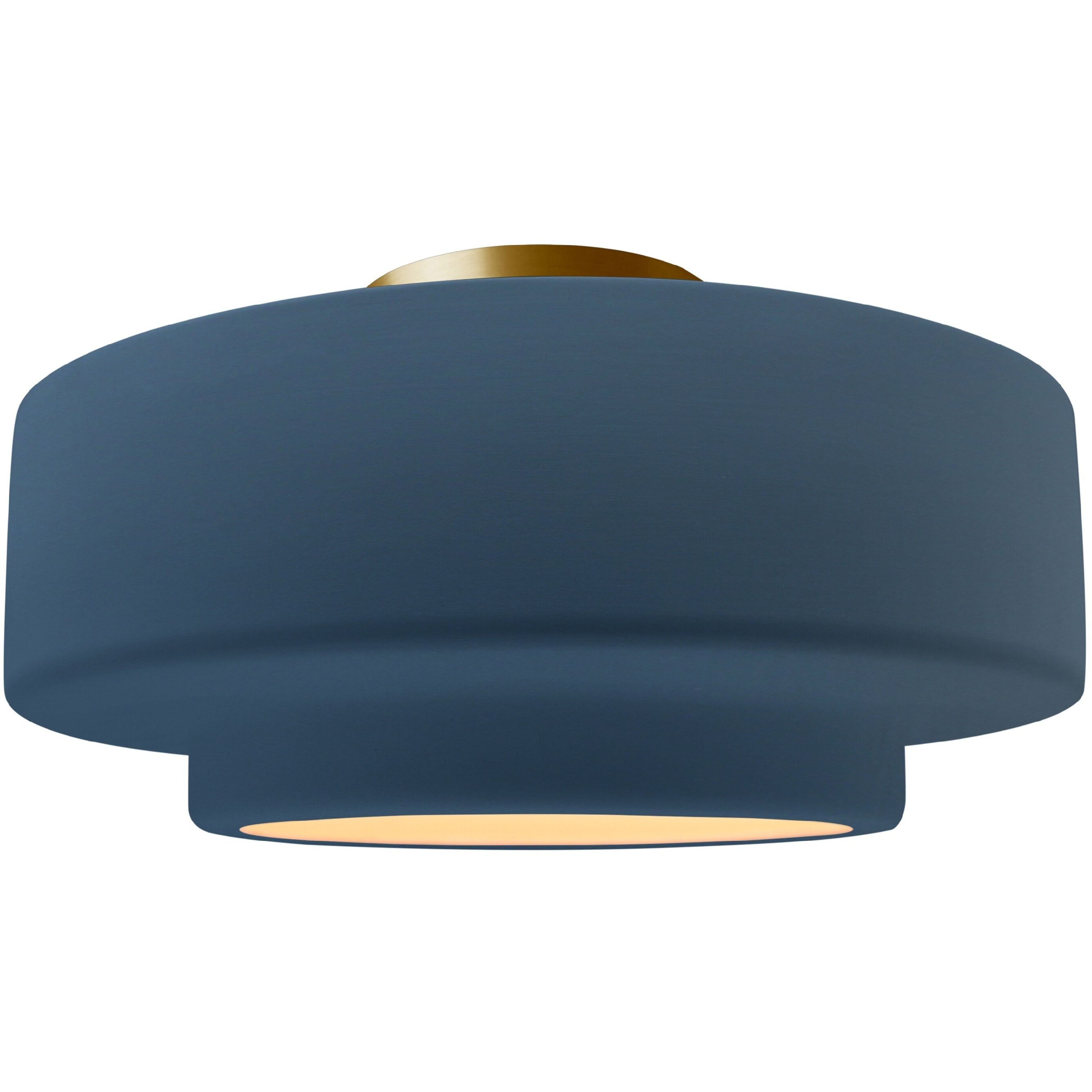 Radiance Collection - Tier 1 Light 16.5 inch Midnight Sky and Brushed Brass Semi-Flush Ceiling Light in Replaceable Bulb, 16.5W x 8H, Form+Finish+Function