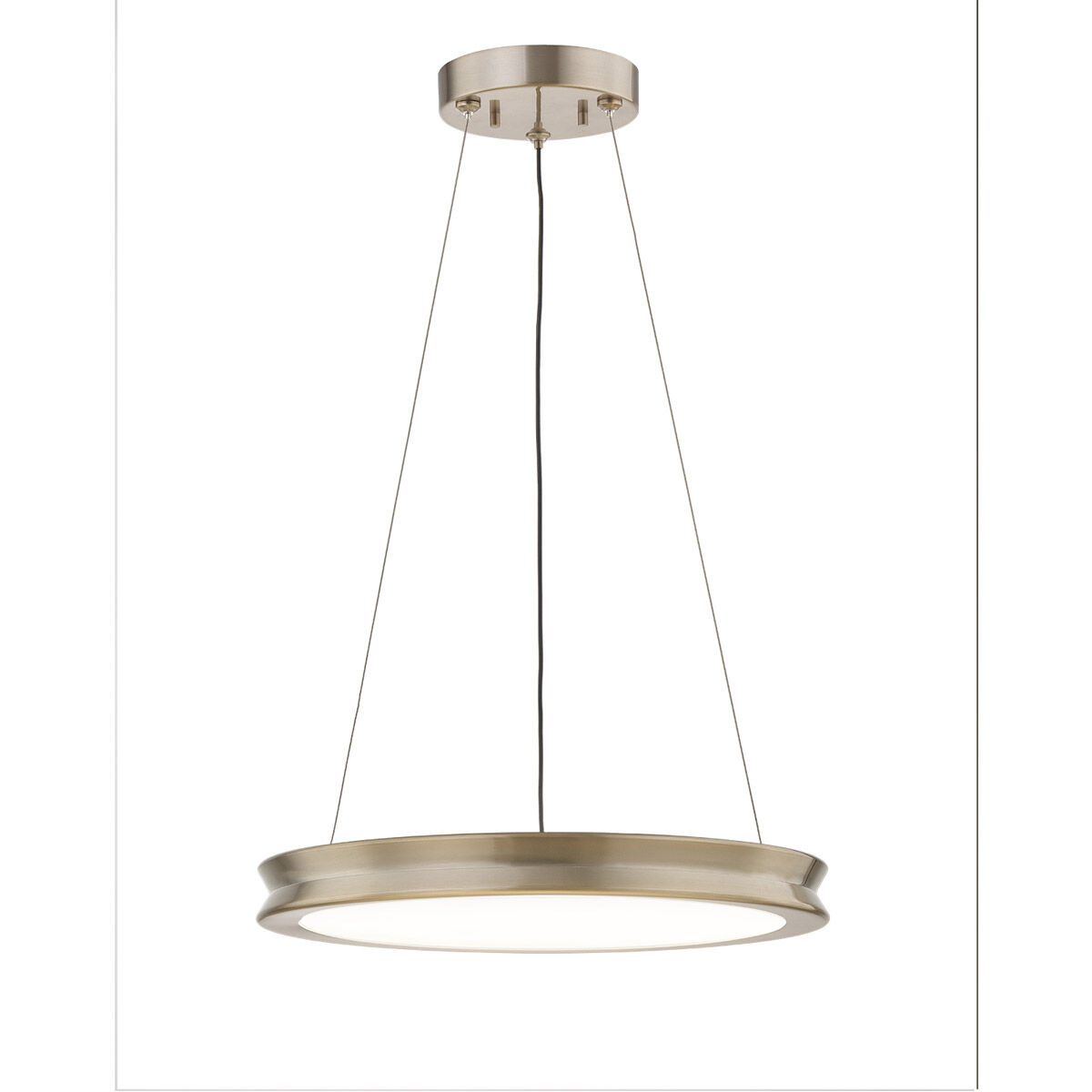 EVOLV LED 16 inch Brushed Brass Pendant Ceiling Light, Bevel Family