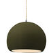 Radiance LED 10 inch Matte Green and Brushed Nickel Pendant Ceiling Light