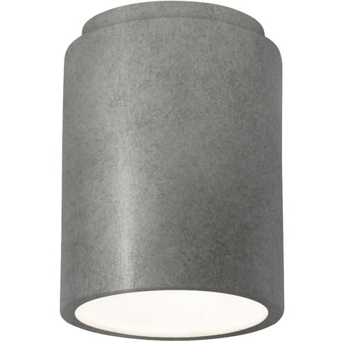 Radiance Cylinder LED 6.5 inch Antique Silver Outdoor Flush-Mount