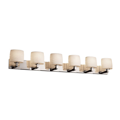 Limoges LED 55.5 inch Polished Chrome Bath Bar Wall Light in 4200 Lm LED, Banana Leaf, Cylinder with Flat Rim, Modular