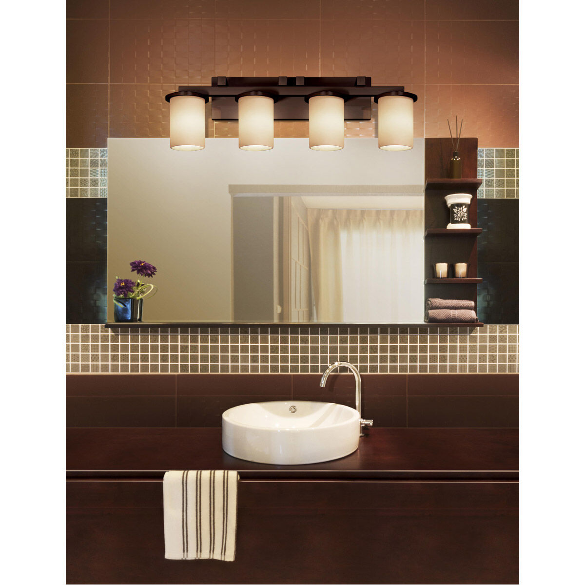 Fusion LED 29 inch Dark Bronze Bath Bar Wall Light in 2800 Lm LED Weave Fusion