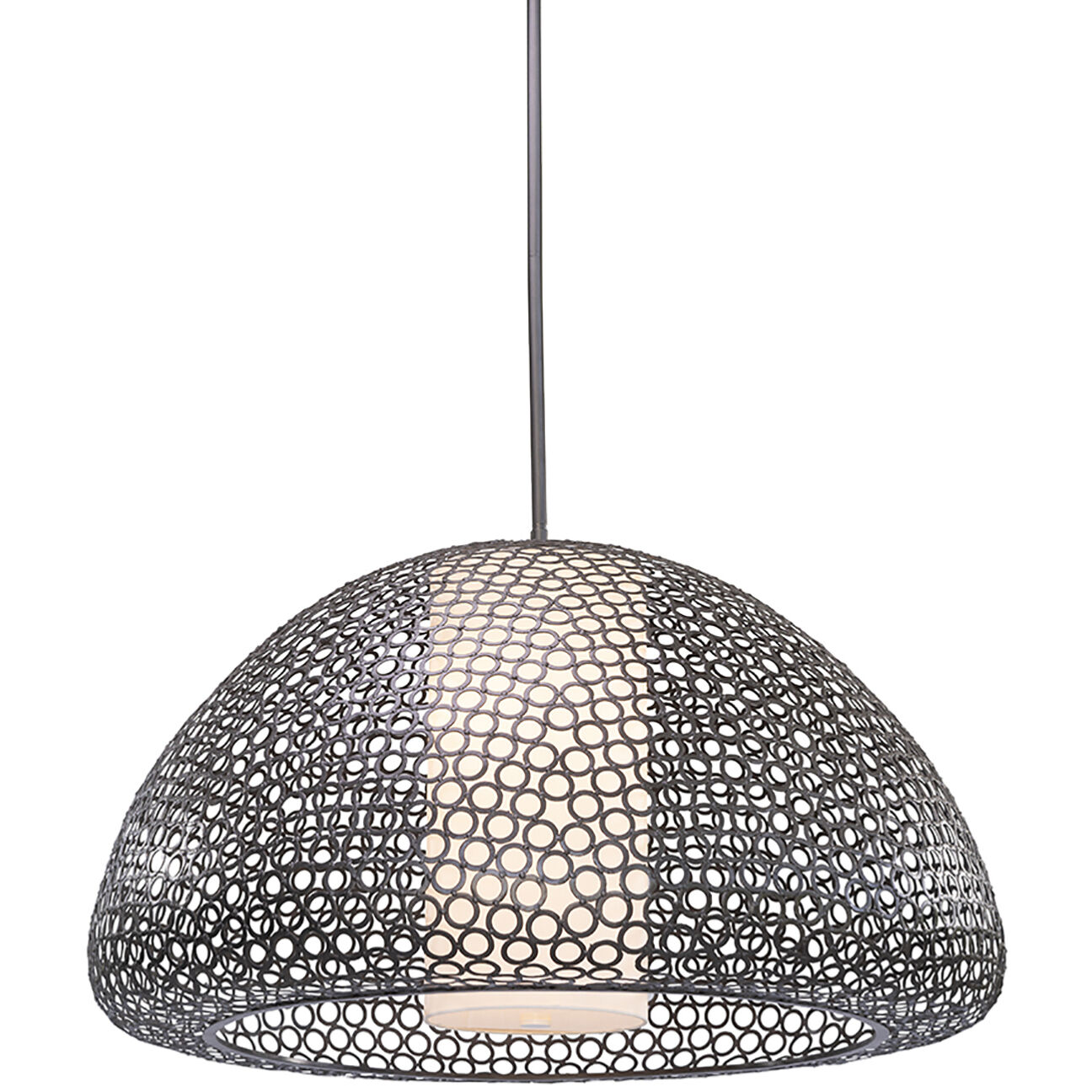 Dilston LED 36 inch Bronze Pendant Ceiling Light in Cream Linen Fabric