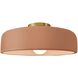 Radiance Collection - Spire LED 13 inch Adobe and Brushed Brass Semi-Flush Ceiling Light in Dedicated LED, 13W x 6H, Form+Finish+Function