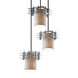 Metropolis 3 Light 7 inch Polished Chrome Pendant Ceiling Light in Bamboo, Cylinder with Flat Rim