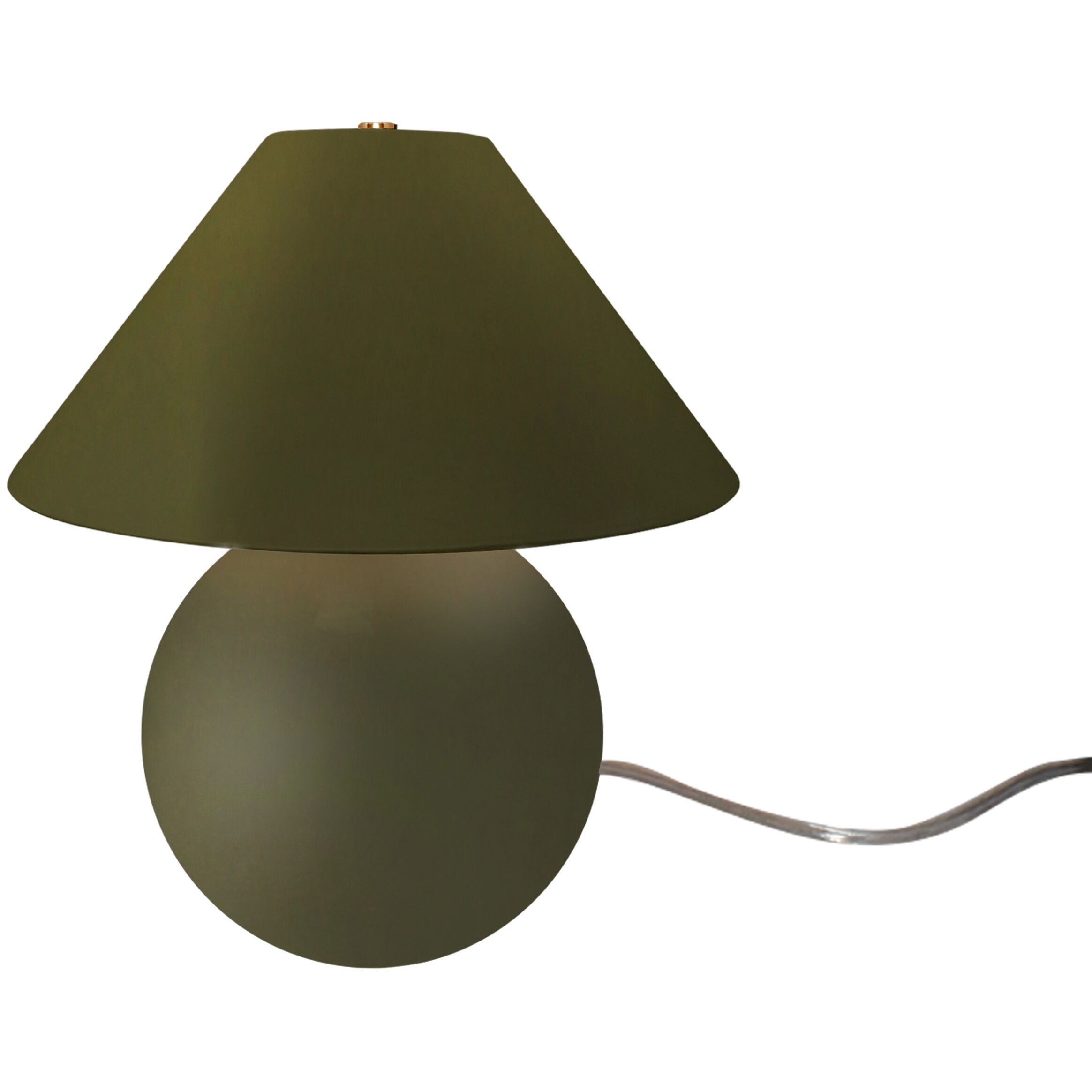 Portable 12 inch 120.00 watt Matte Green and Brushed Brass Portable Lamp Portable Light