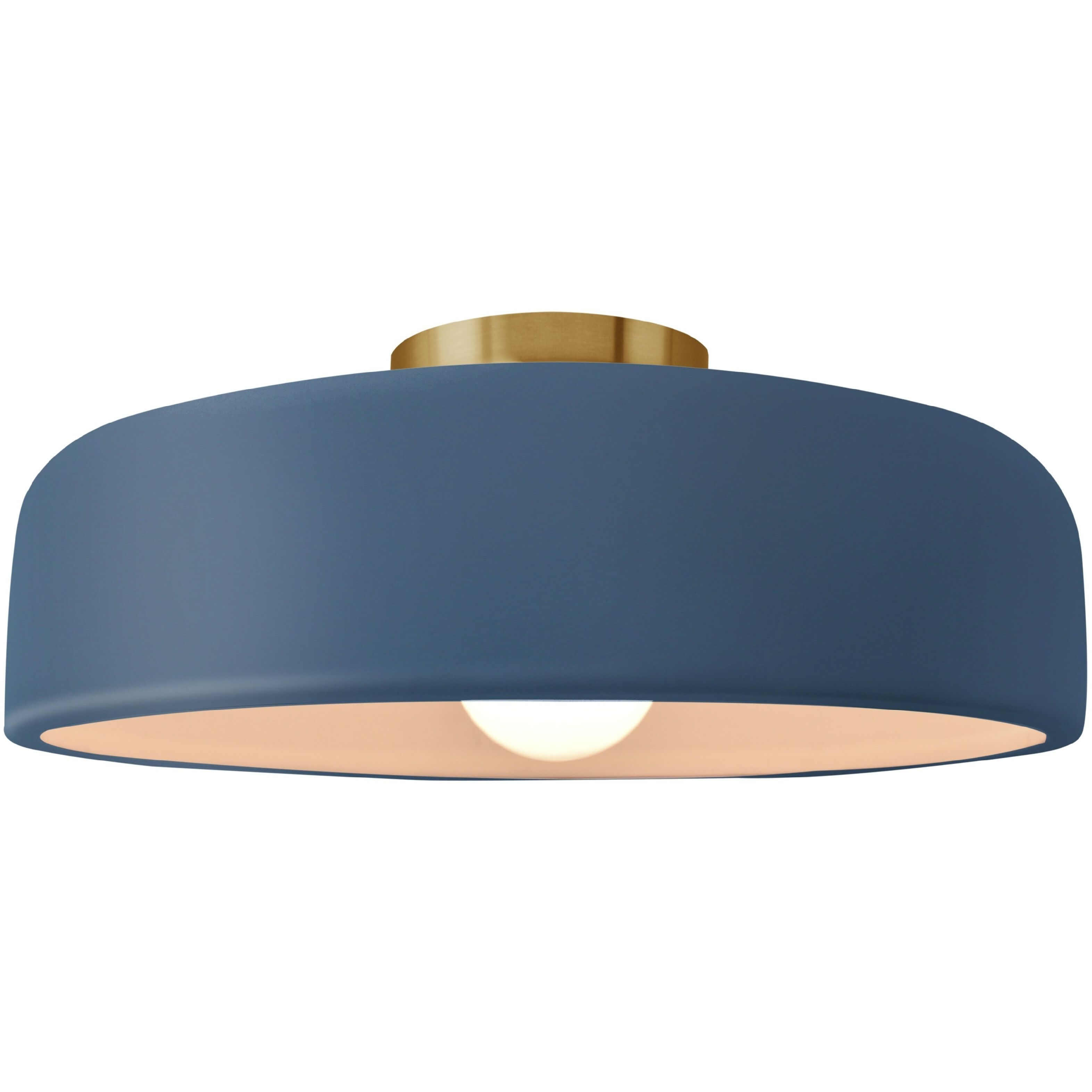 Radiance Collection - Spire LED 16 inch Midnight Sky and Brushed Brass Semi-Flush Ceiling Light in Dedicated LED, 16W x 6.5H, Form+Finish+Function