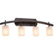 Fusion 4 Light 35.5 inch Polished Chrome Bath Bar Wall Light in Square with Flat Rim, Incandescent, Seeded Fusion