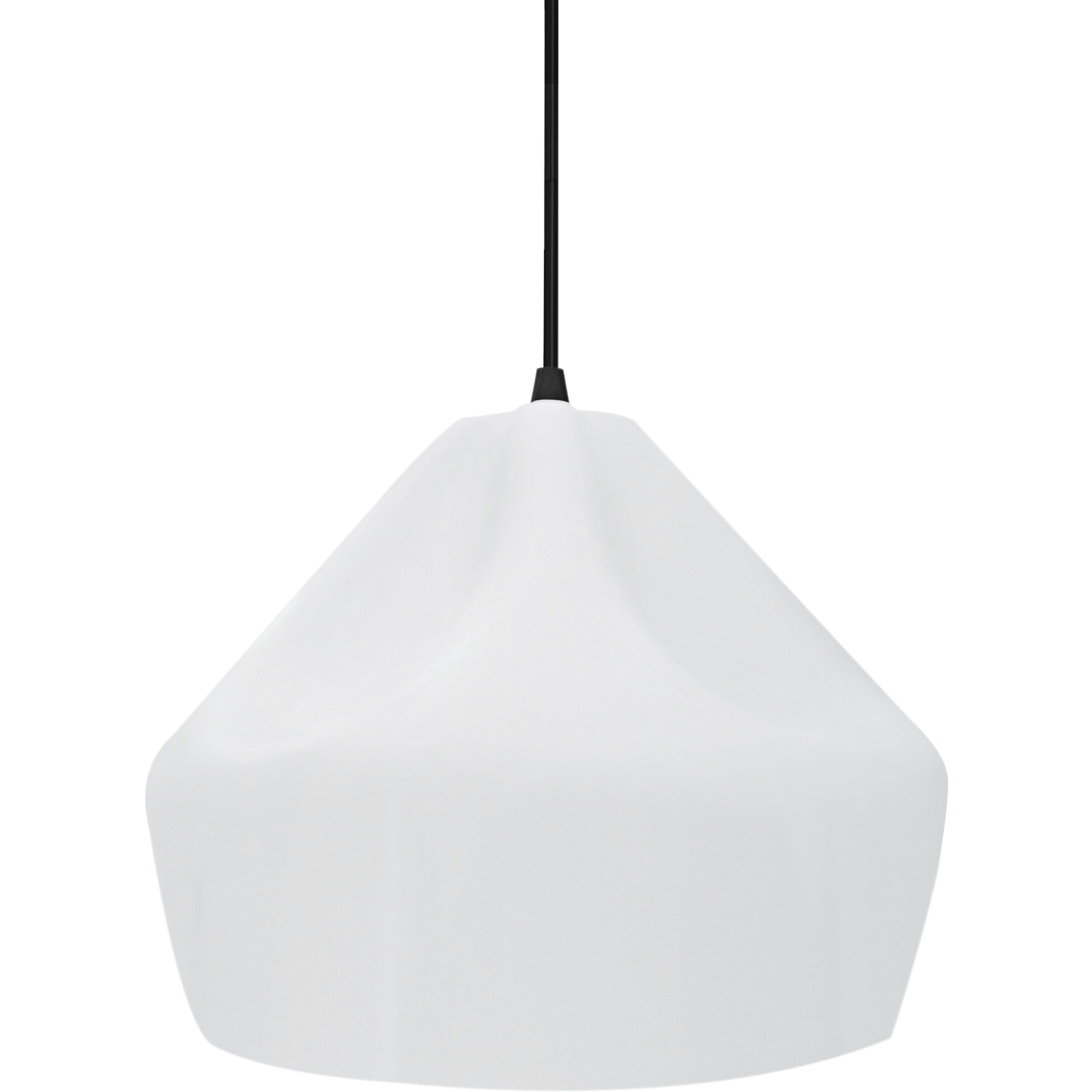 Radiance Collection - Crease Pendant Ceiling Light in Matte Black, Black Cord, Replaceable Bulb, Matte White/Champagne Gold, 9W x 7H, Form+Finish+Function