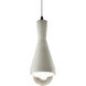 Radiance Collection 1 Light 4.75 inch White Crackle with Matte Black Pendant Ceiling Light