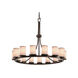 Textile 42 inch Matte Black Chandelier Ceiling Light in Incandescent, Gray