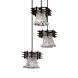 Metropolis 3 Light 7 inch Dark Bronze Pendant Ceiling Light in Lace (Veneto Luce), Round Flared