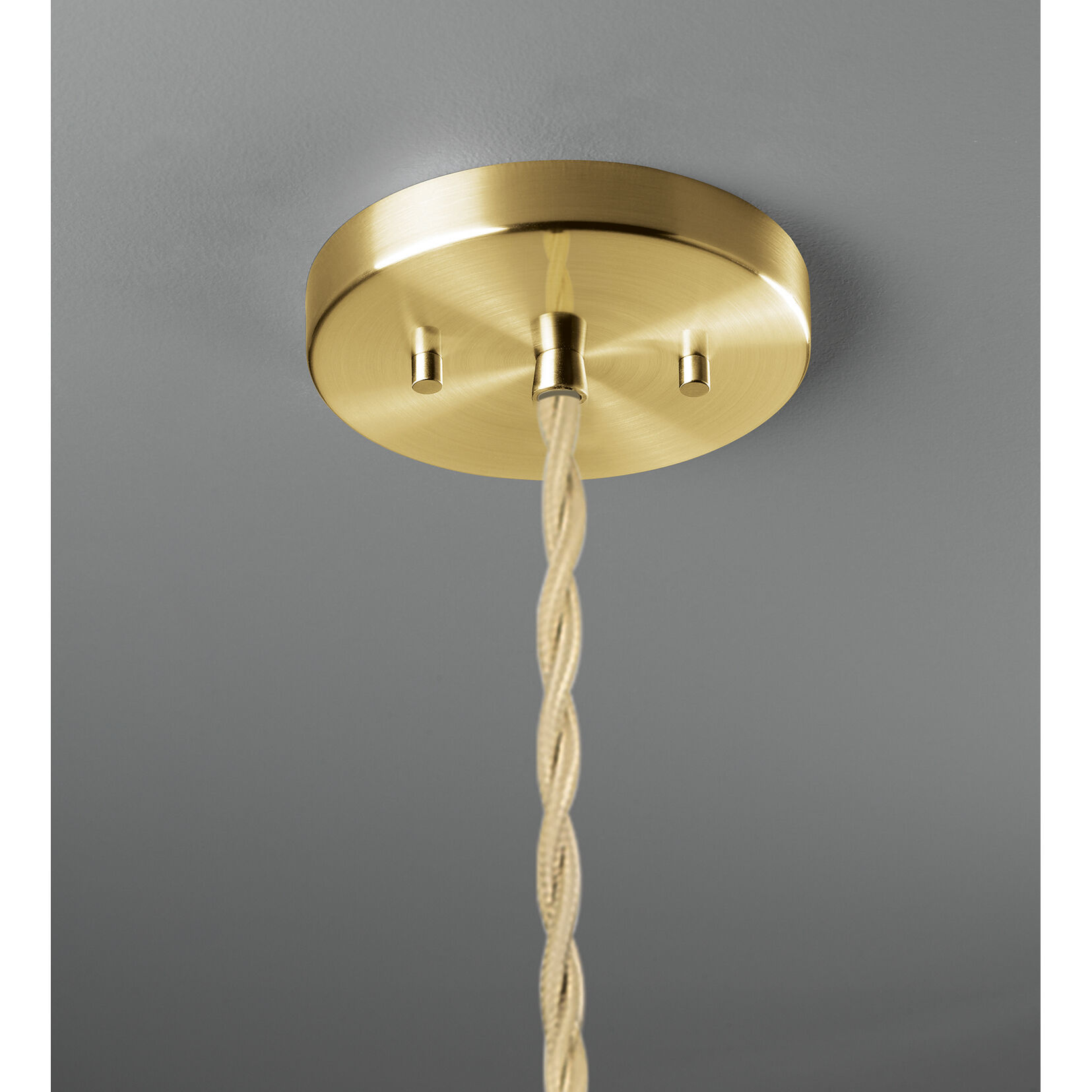 Radiance Collection - Avola Pendant Ceiling Light in Antique Brass, Replaceable Bulb, Beige Twist Cord, Concrete, 15W x 7.25H, Form+Finish+Function
