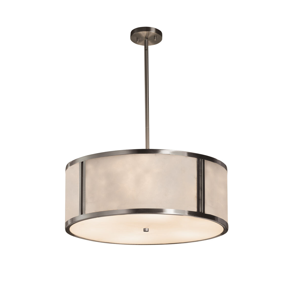 Clouds Brushed Nickel Drum Pendant Ceiling Light in Incandescent