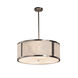 Clouds Brushed Nickel Drum Pendant Ceiling Light in Incandescent