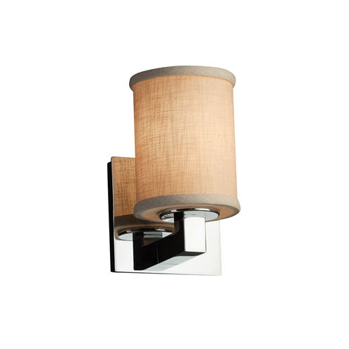 Textile LED 4.75 inch Matte Black Wall Sconce Wall Light in 700 Lm LED, White, Cylinder with Flat Rim