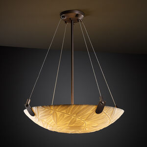 Porcelina 3 Light 21 inch Dark Bronze Pendant Bowl Ceiling Light in Bamboo, Round Bowl, Incandescent