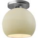 Radiance LED 10 inch Vanilla Gloss and Brushed Nickel Semi Flush Ceiling Light