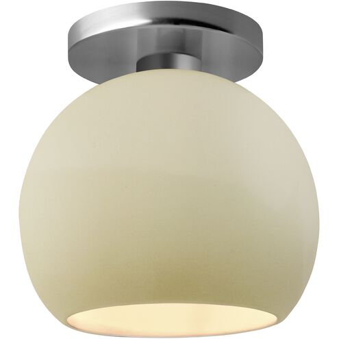 Radiance LED 10 inch Vanilla Gloss and Brushed Nickel Semi Flush Ceiling Light
