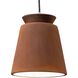 Radiance Collection - Trapezoid 1 Light 7.75 inch Real Rust and Brushed Nickel Pendant Ceiling Light in Replaceable Bulb, Black, Form+Finish+Function
