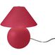 Portable 12 inch 120.00 watt Cerise and Brushed Brass Portable Lamp Portable Light