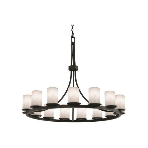 Clouds LED 60 inch Matte Black Chandelier Ceiling Light, Cylinder