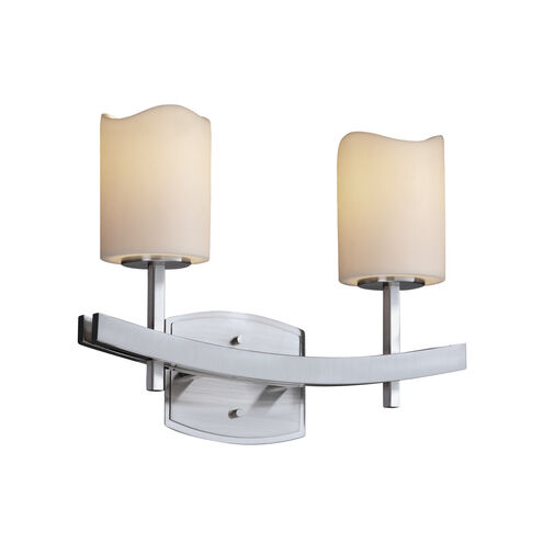 CandleAria LED 15.5 inch Dark Bronze Bath Bar Wall Light in 1400 Lm LED, Cream (CandleAria), Cylinder with Melted Rim, Archway
