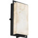 Alabaster Rocks 12 inch Matte Black Outdoor Wall Sconce