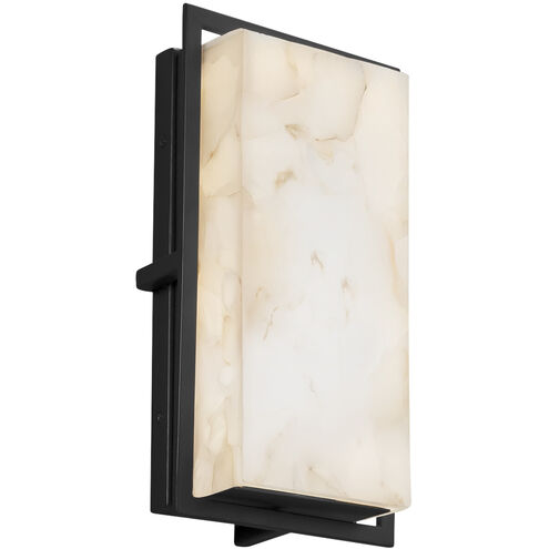 Alabaster Rocks 12 inch Matte Black Outdoor Wall Sconce