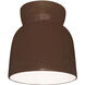 Radiance Collection - Hourglass 1 Light 7.5 inch Real Rust Flush-Mount Ceiling Light in Dedicated LED, Form+Finish+Function