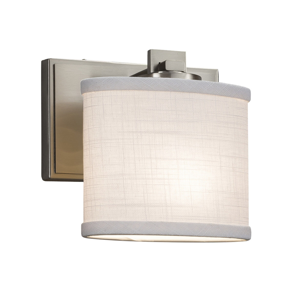 Textile Wall Sconce Wall Light in 700 Lm LED, Brushed Nickel, White, Oval, Era