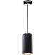 Radiance Collection LED 7 inch White Crackle with Antique Brass Pendant Ceiling Light