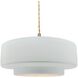 Radiance Collection - Tier Pendant Ceiling Light in Brushed Brass, Replaceable Bulb, Beige Twist Cord, Gloss White, 14.5W x 5.25H, Form+Finish+Function