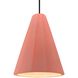 Radiance Collection - Fluted Pendant Ceiling Light in Matte Black, Dedicated LED, Rigid Stem, Gloss Blush, 9W x 13H, Form+Finish+Function