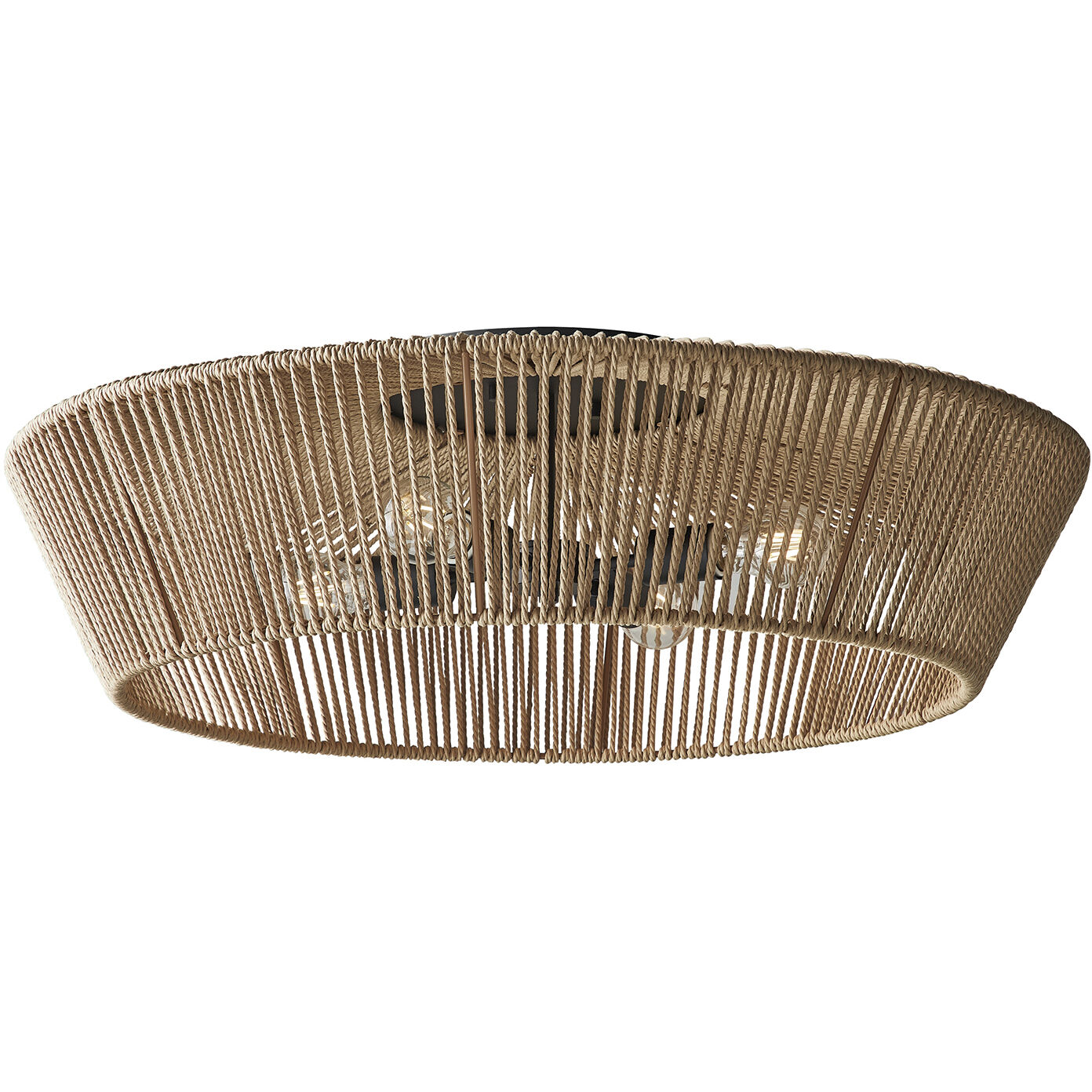 Eco LED 30 inch Matte Black Semi-Flush Ceiling Light in Natural