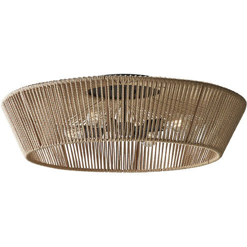 Eco LED 30 inch Matte Black Semi-Flush Ceiling Light in Natural