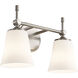 Fusion Collection - Tulsi Family 2 Light 15 inch Brushed Nickel and Opal Bath Bar Wall Light, EVOLV