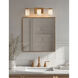 Alabaster Rocks 24 inch Brushed Brass Bath Bar Wall Light in Cylinder with Flat Rim, Incandescent