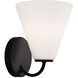 Fusion Collection - Pavia Family 1 Light 6.75 inch Matte Black and Opal Wall Sconce Wall Light, EVOLV