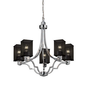 Argyle 5 Light 28 inch Polished Chrome Chandelier Ceiling Light in Square with Flat Rim