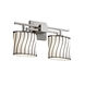 Wire Glass 2 Light 16 inch Polished Chrome Bath Bar Wall Light in Grid with Clear Bubbles, Cylinder with Flat Rim, Incandescent